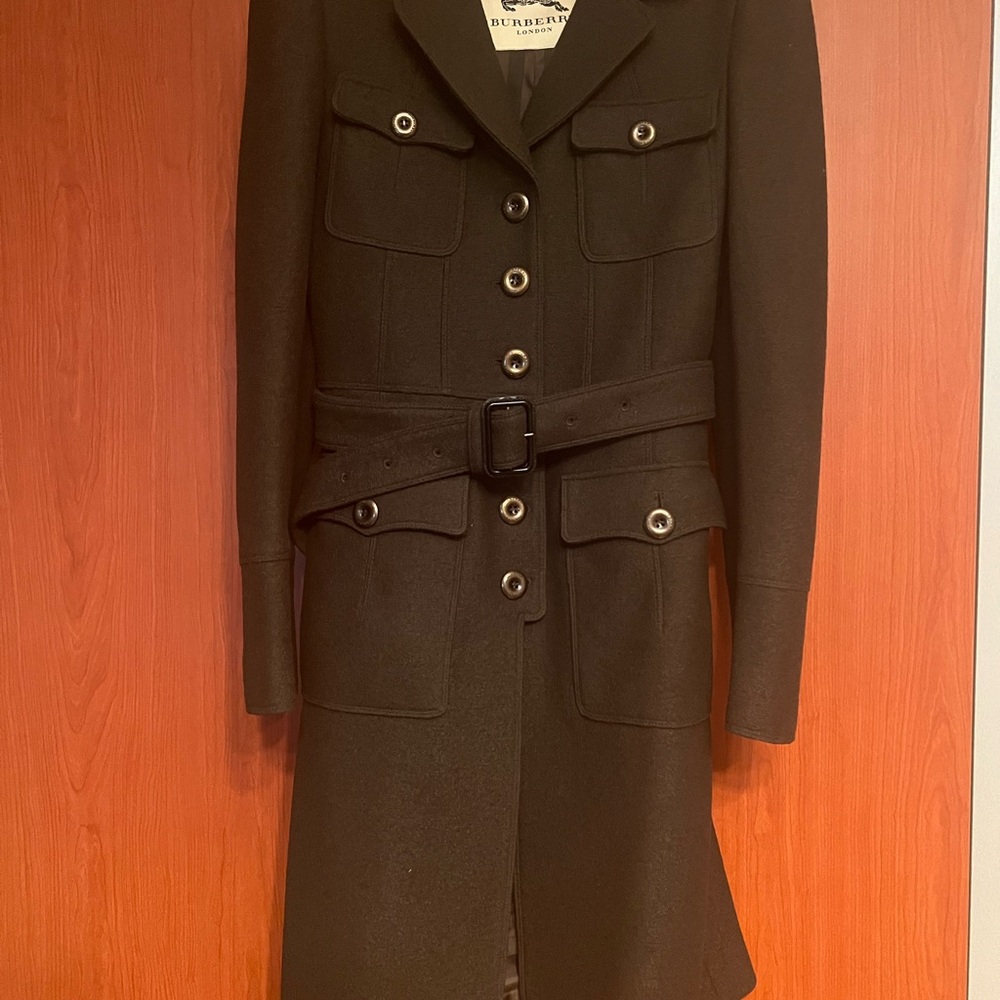 Burberry Black Wool Coat for Women